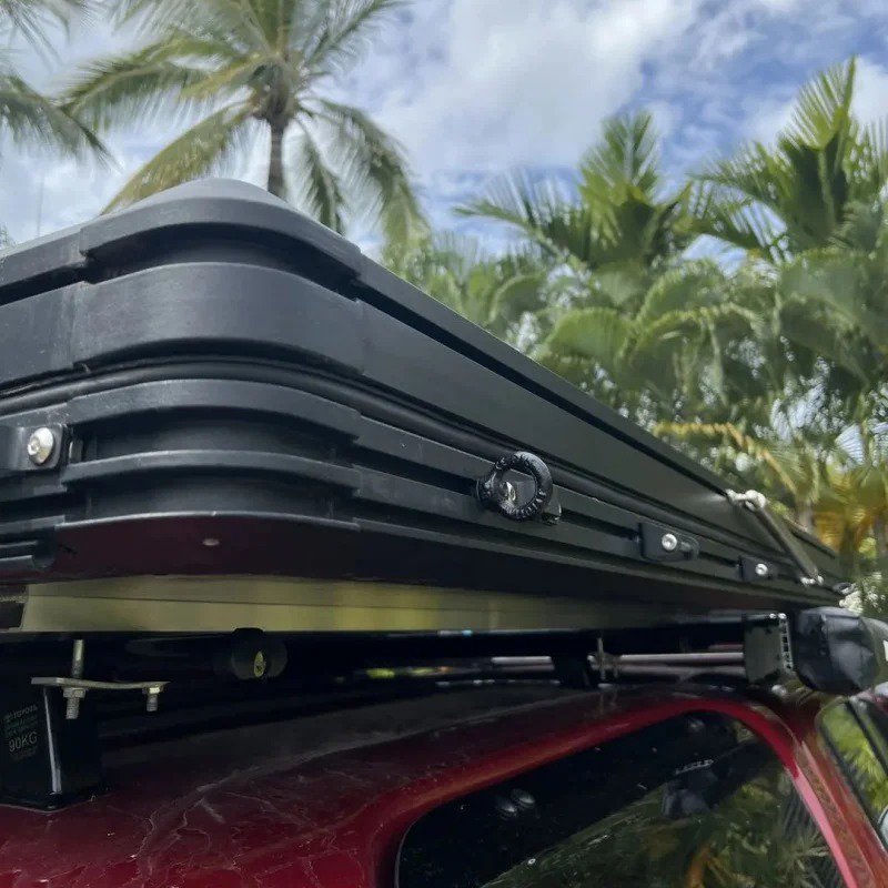 DrunkenXp Upgraded Double Slots Solar Panel Aluminum Corners Hard Shell Triangle Car Roof Top Tent